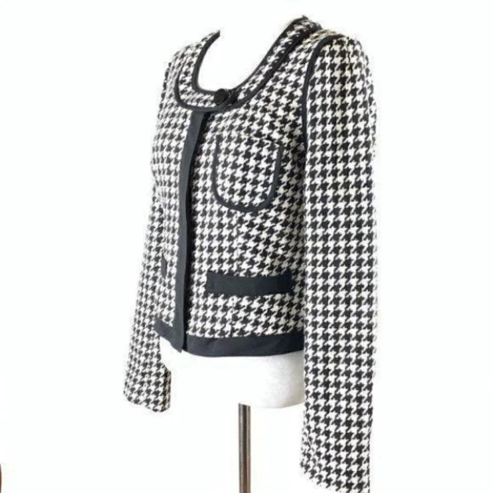 Venus blazer 8 houndstooth 20% wool zip pockets - Picture 8 of 8